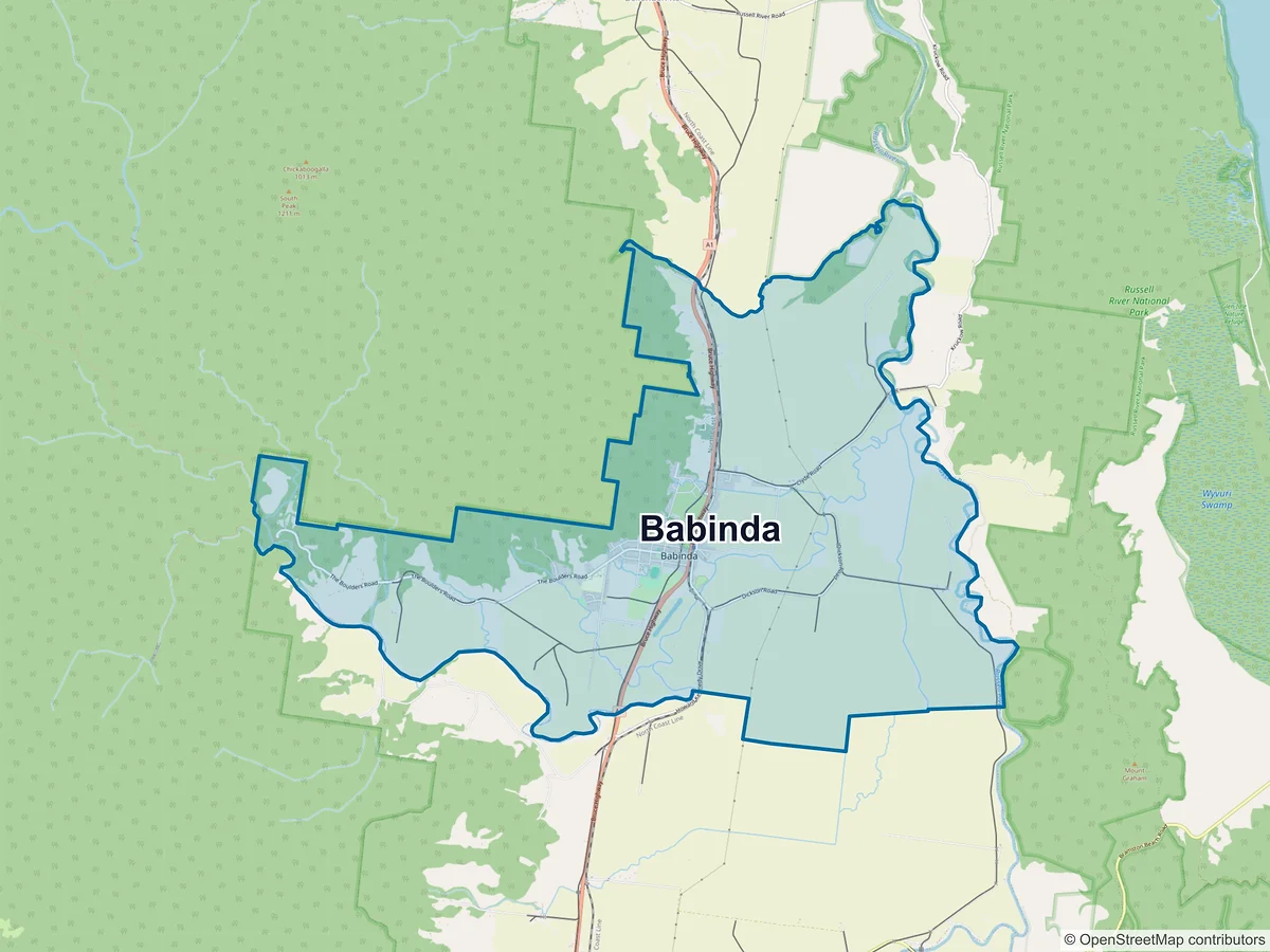 Map of Babinda, QLD, Australia