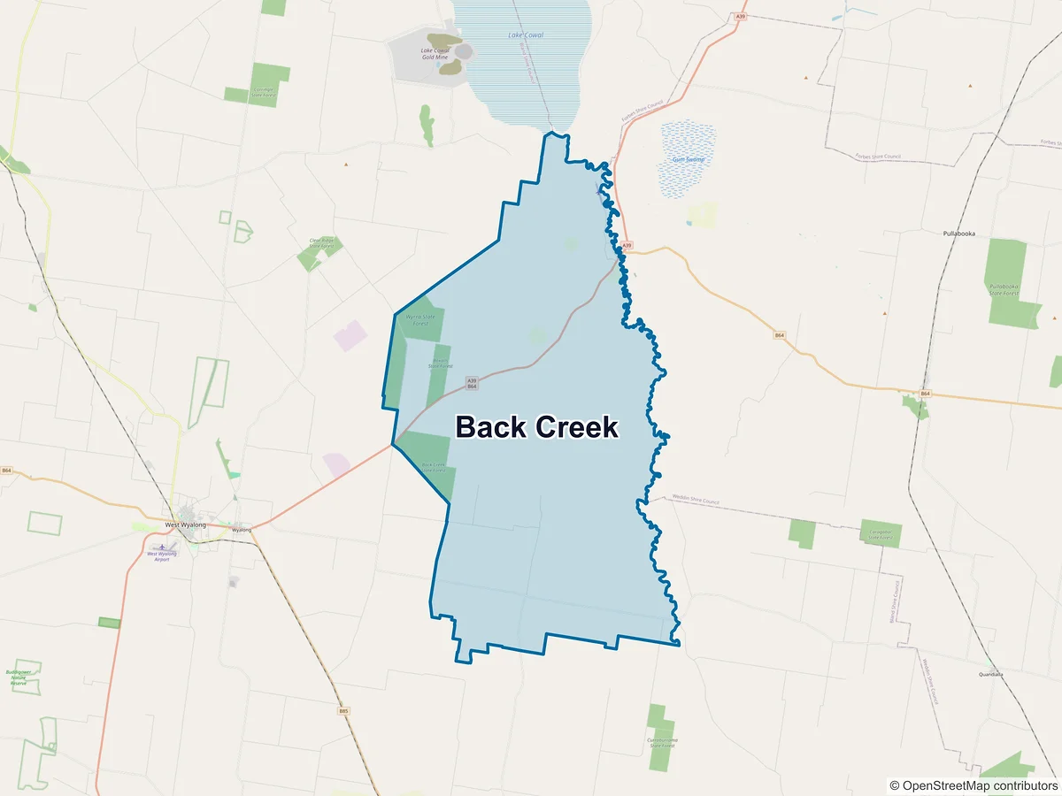 Map of Back Creek, NSW, Australia