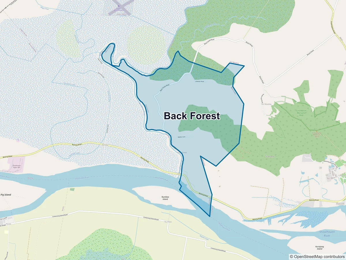 Map of Back Forest, NSW, Australia