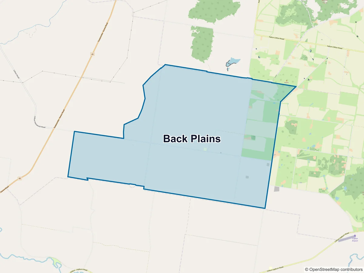 Map of Back Plains, QLD, Australia