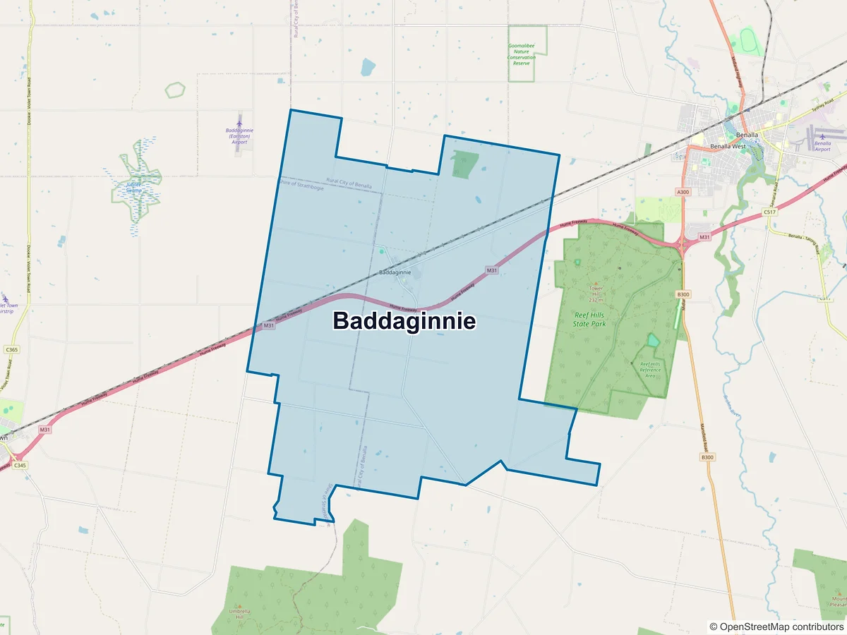 Map of Baddaginnie, VIC, Australia