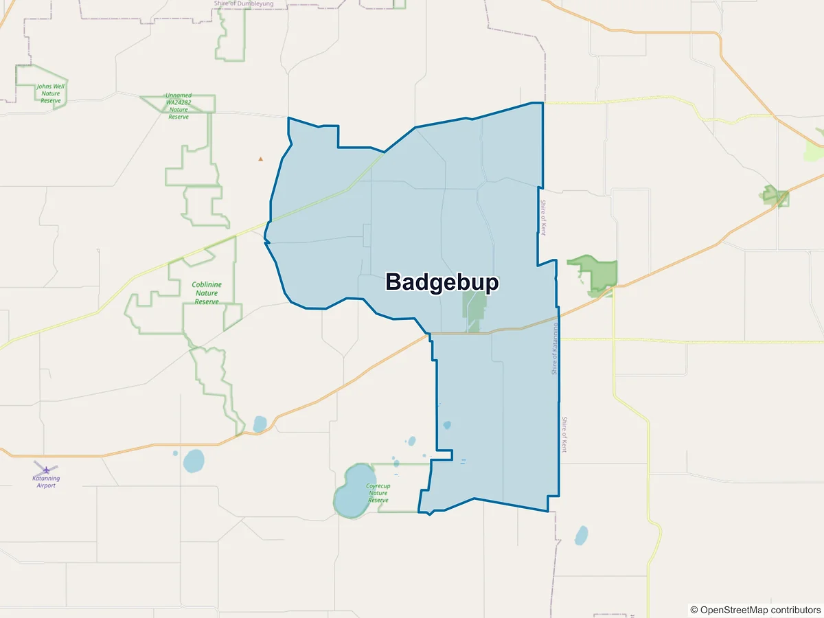 Map of Badgebup, WA, Australia