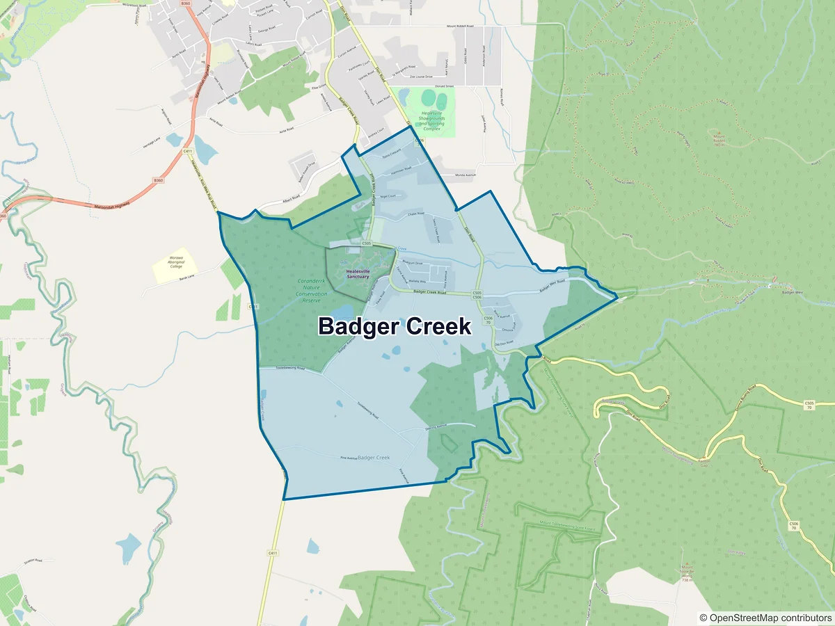 Map of Badger Creek, VIC, Australia