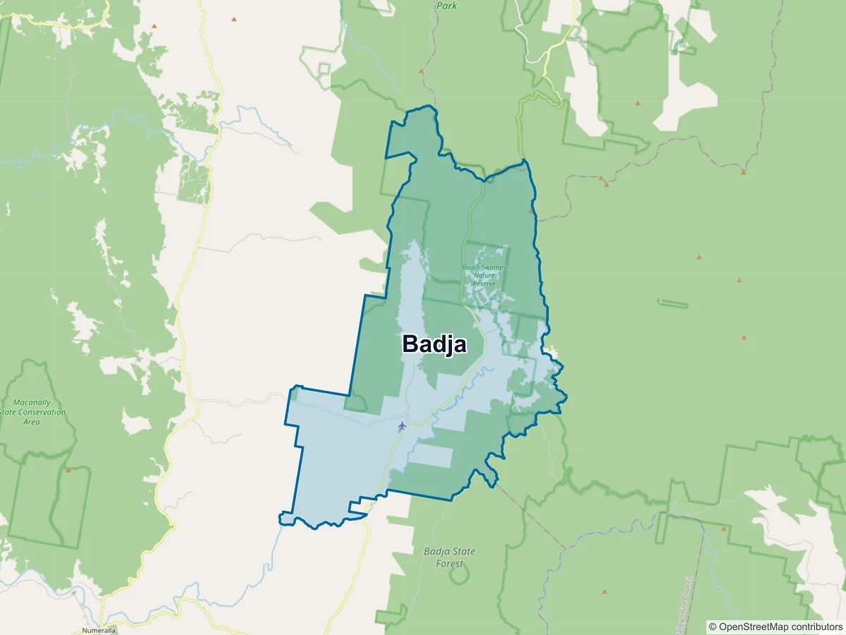 Map of Badja, NSW, Australia