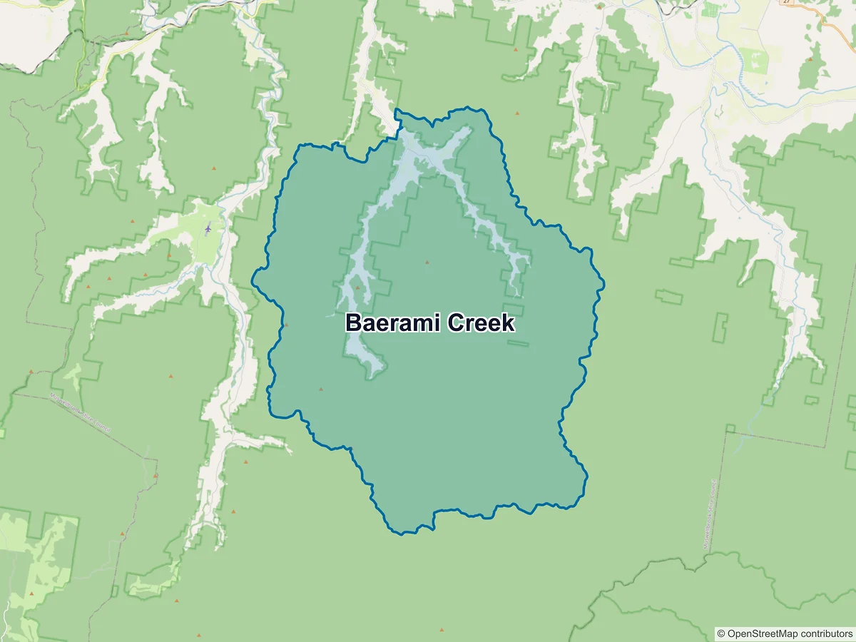 Map of Baerami Creek, NSW, Australia
