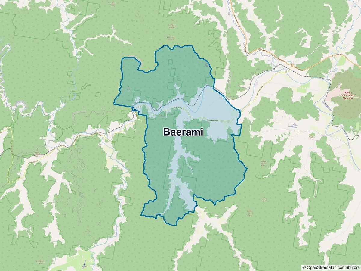 Map of Baerami, NSW, Australia