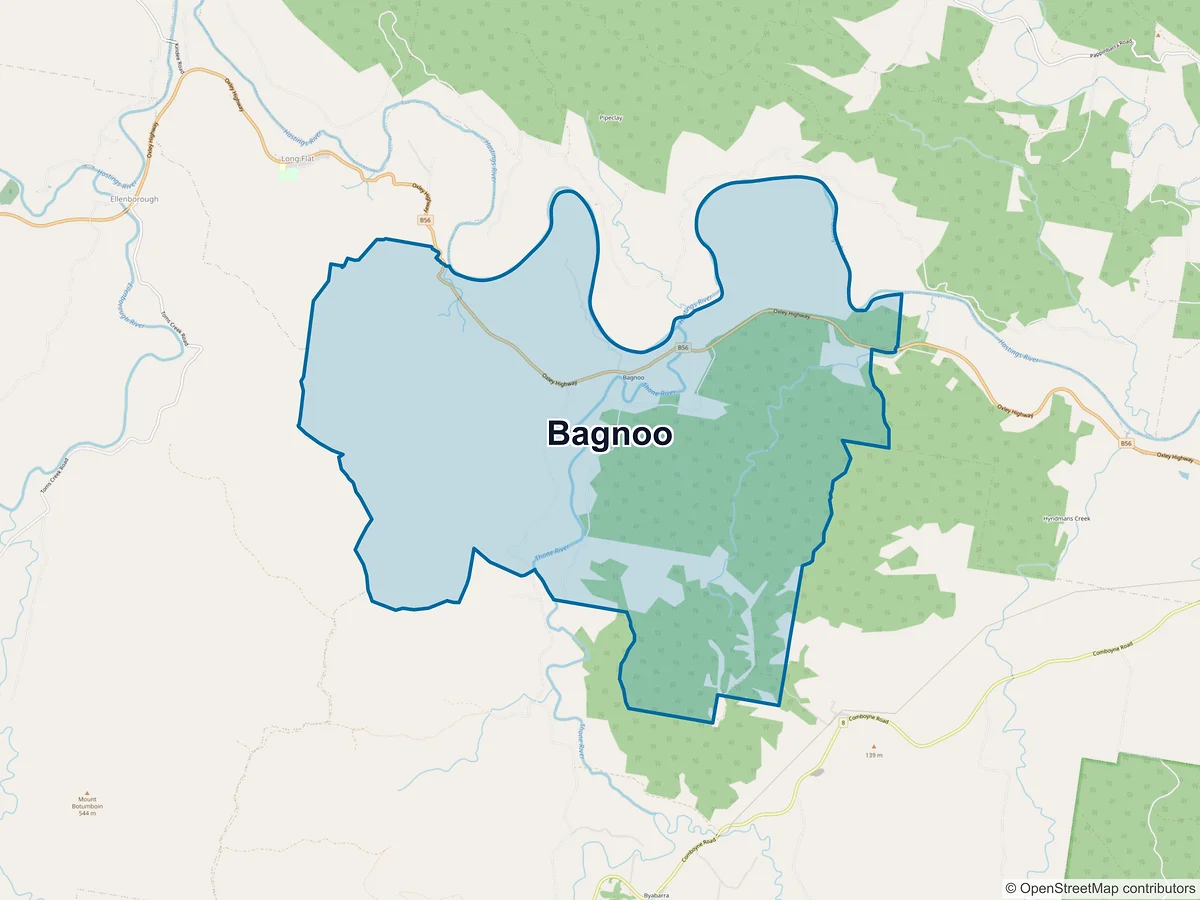 Map of Bagnoo, NSW, Australia
