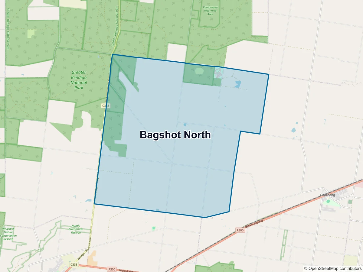 Map of Bagshot North, VIC, Australia