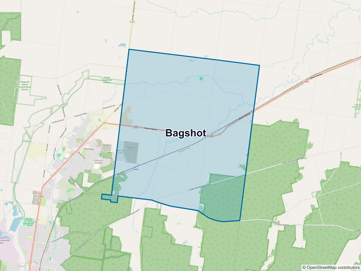 Map of Bagshot, VIC, Australia