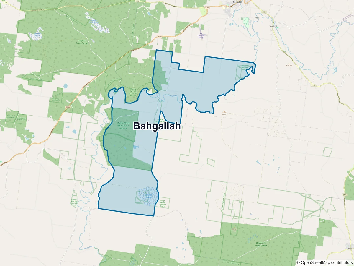 Map of Bahgallah, VIC, Australia