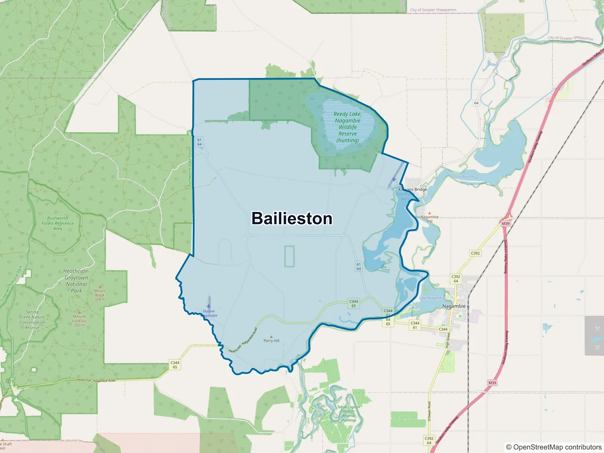 Map of Bailieston, VIC, Australia