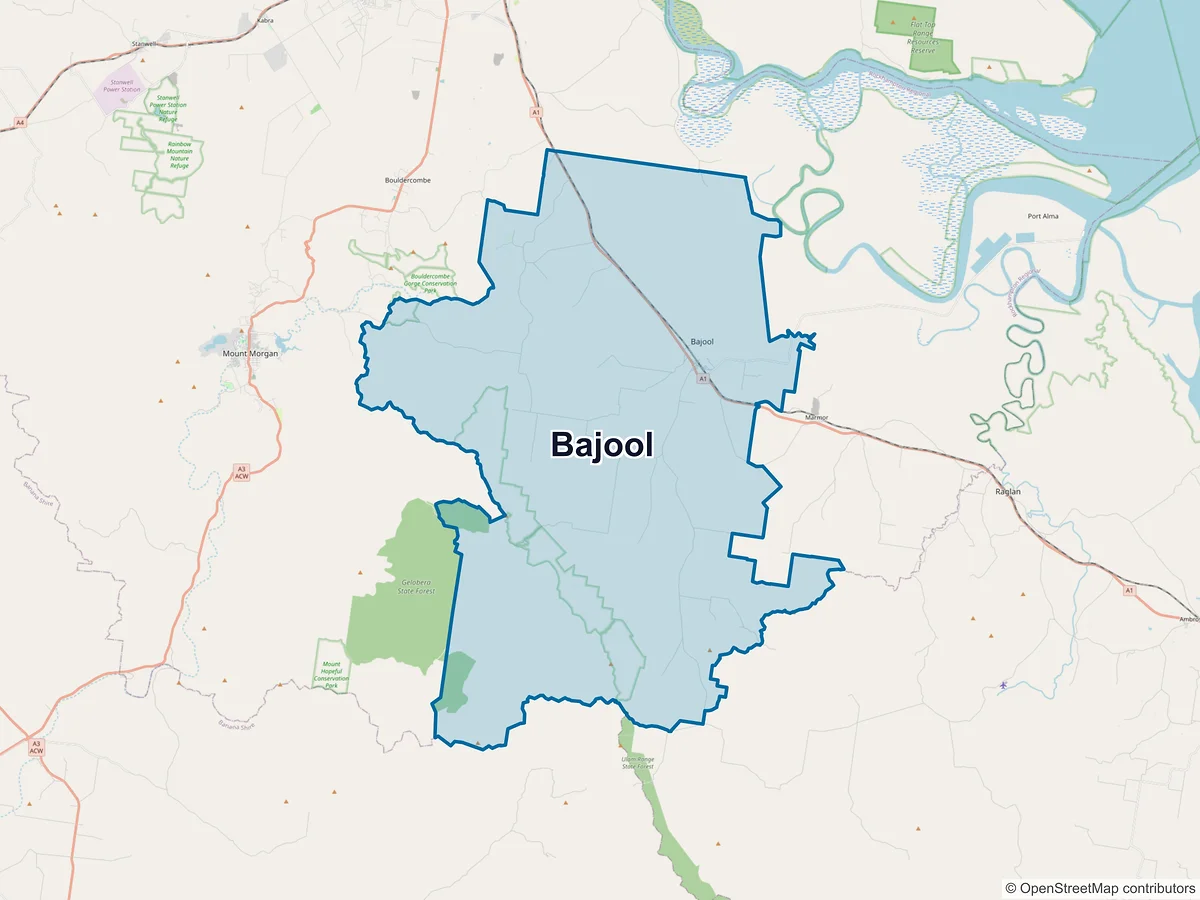Map of Bajool, QLD, Australia