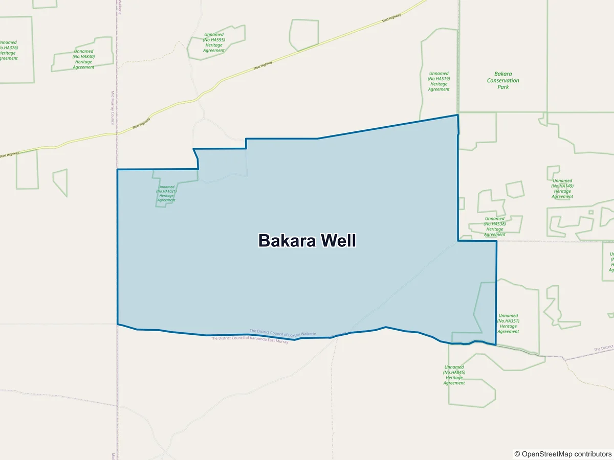 Map of Bakara Well, SA, Australia