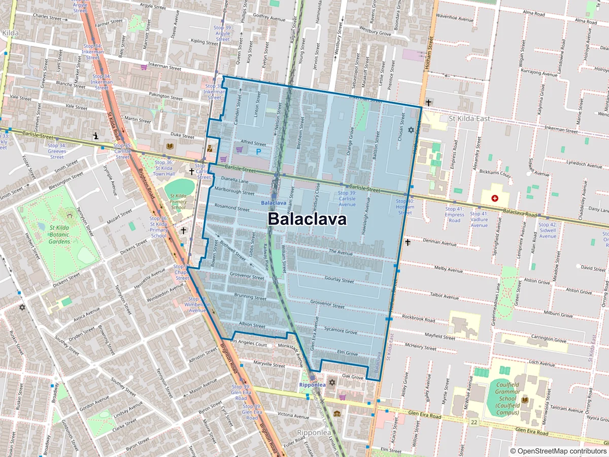Map of Balaclava, VIC, Australia