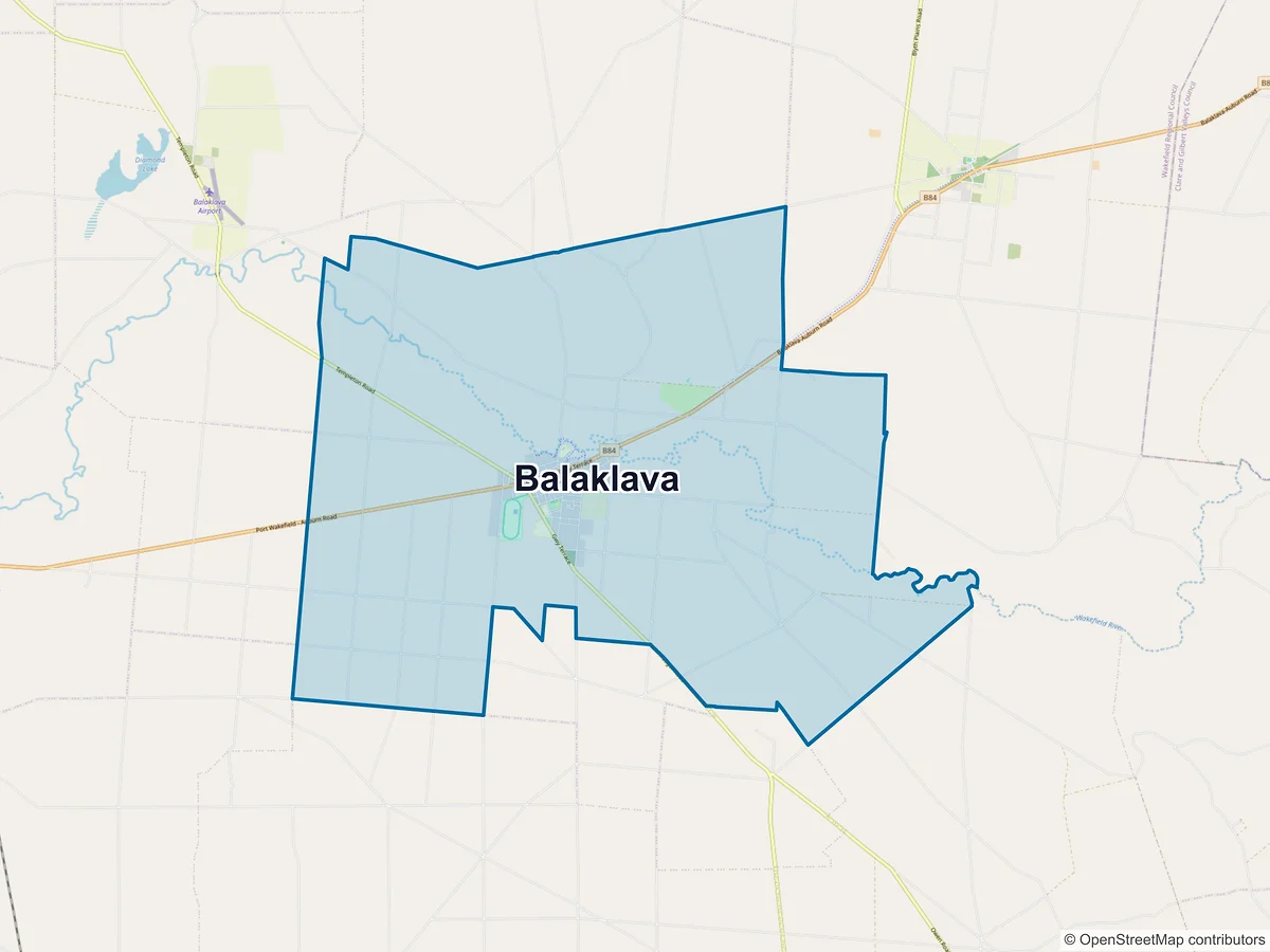 Map of Balaklava, SA, Australia