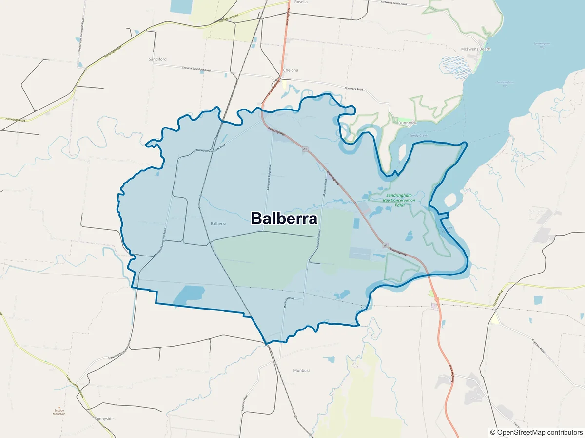 Map of Balberra, QLD, Australia