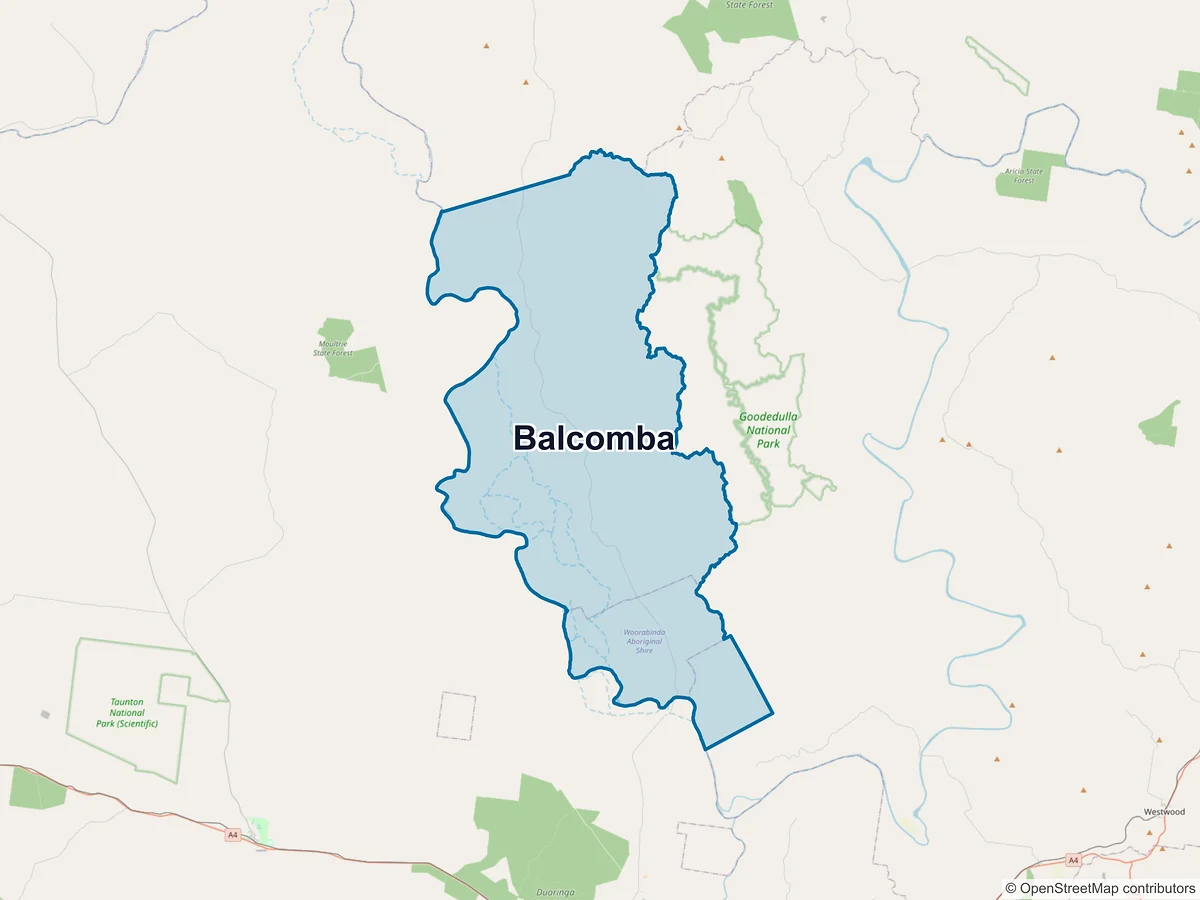 Map of Balcomba, QLD, Australia