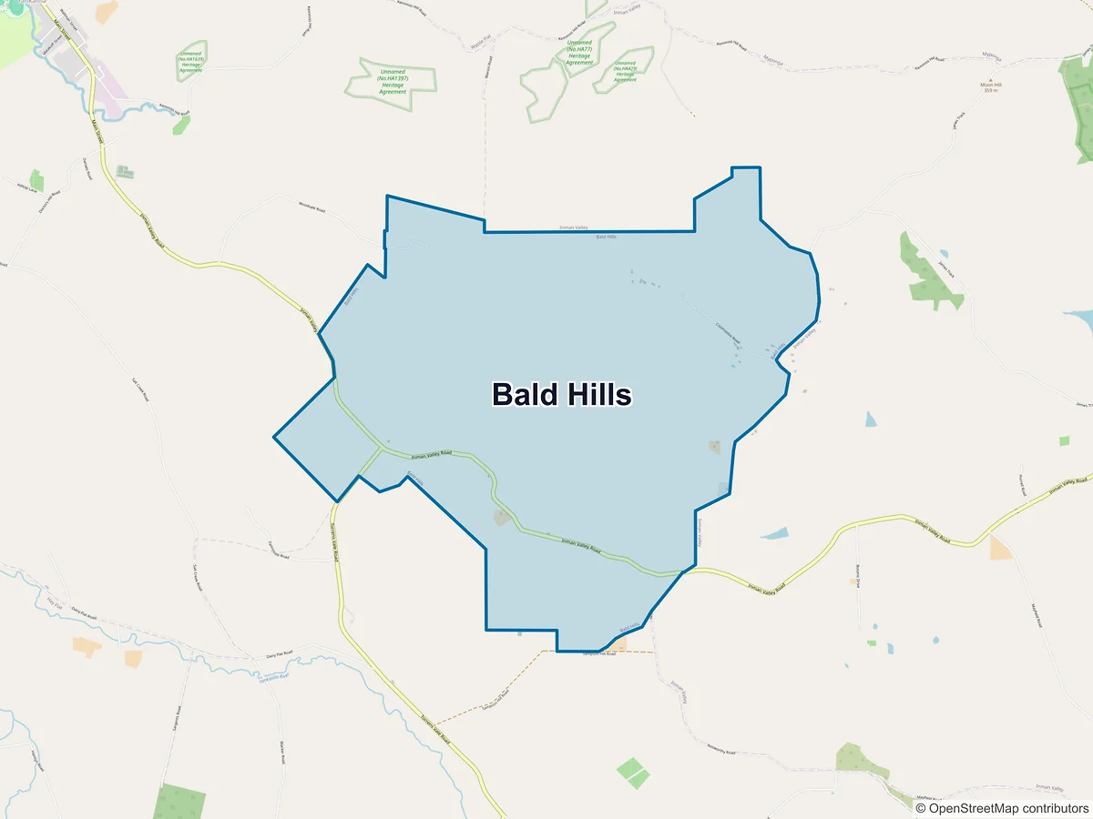 Map of Bald Hills, SA, Australia