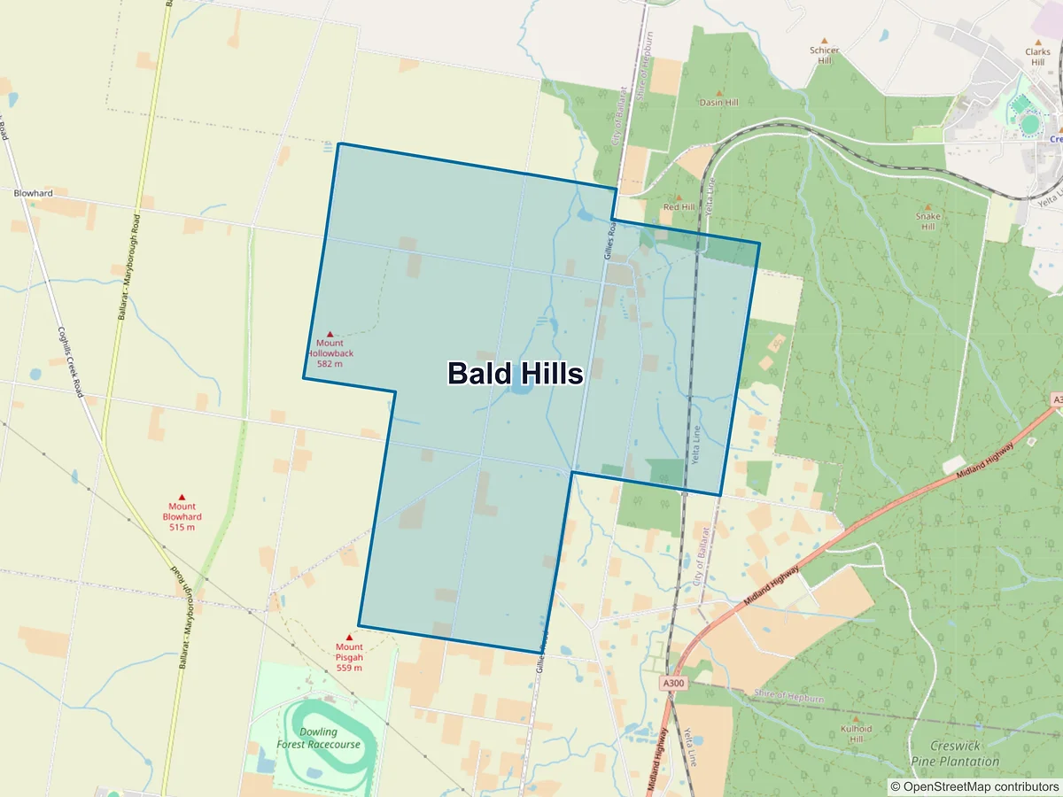 Map of Bald Hills, VIC, Australia