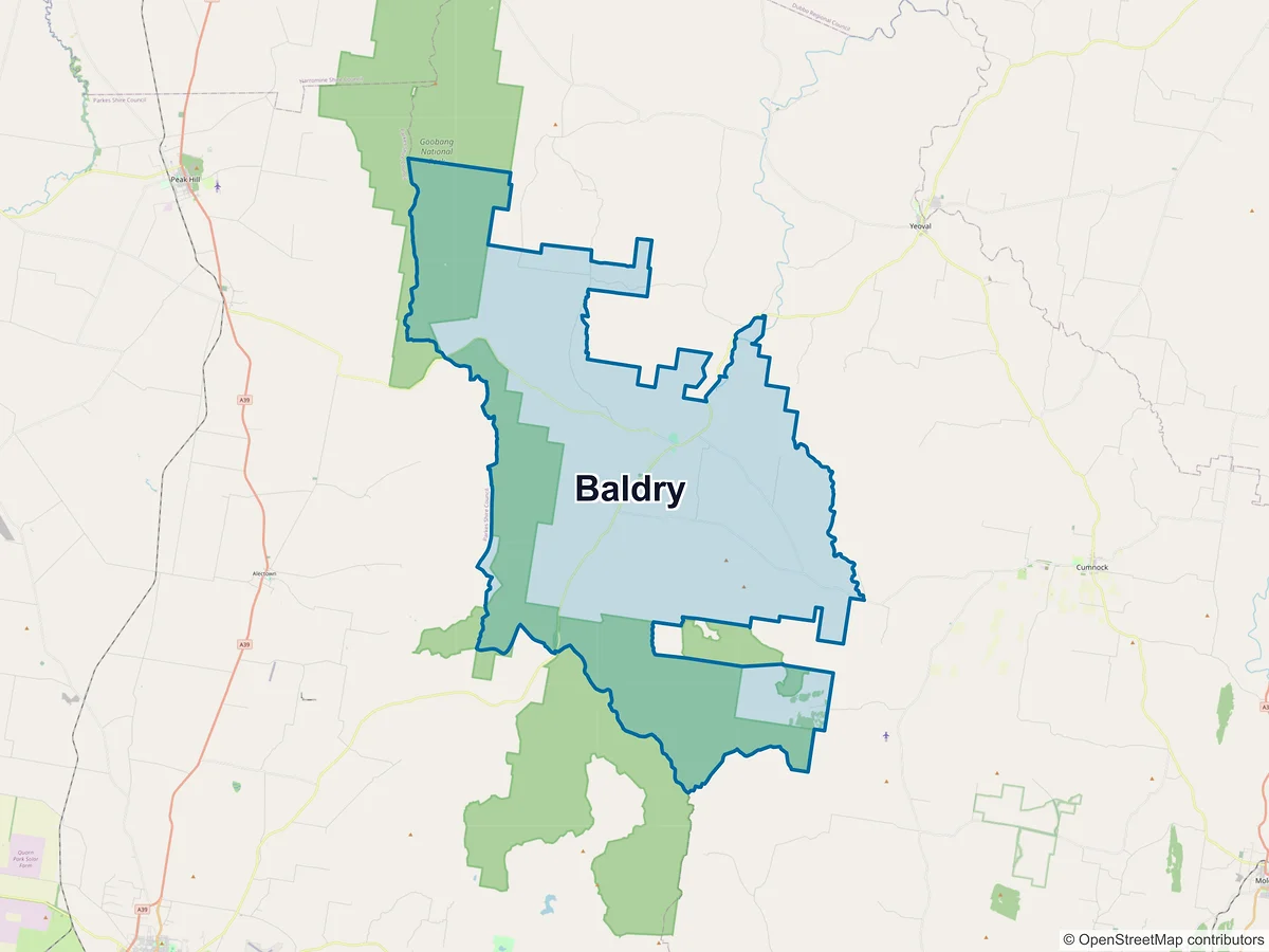 Map of Baldry, NSW, Australia