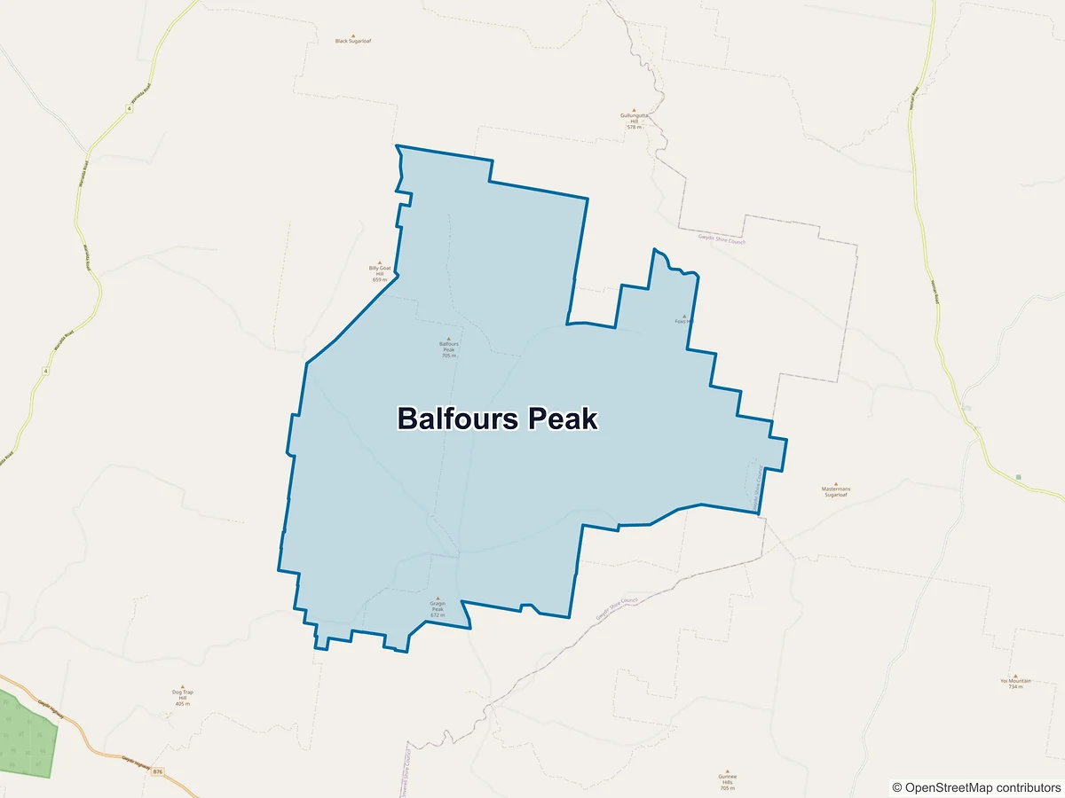 Map of Balfours Peak, NSW, Australia