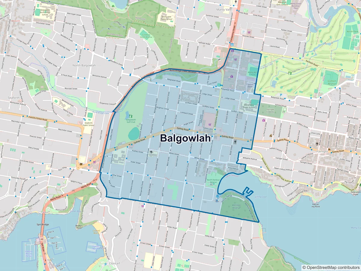 Map of Balgowlah, NSW, Australia