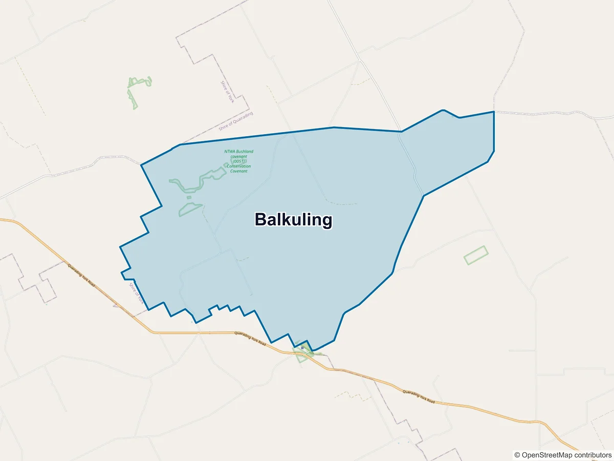 Map of Balkuling, WA, Australia