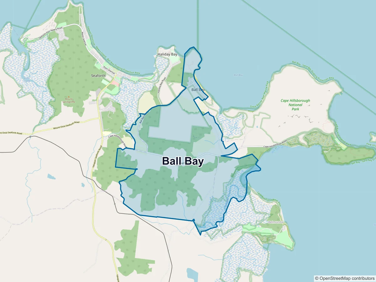 Map of Ball Bay, QLD, Australia