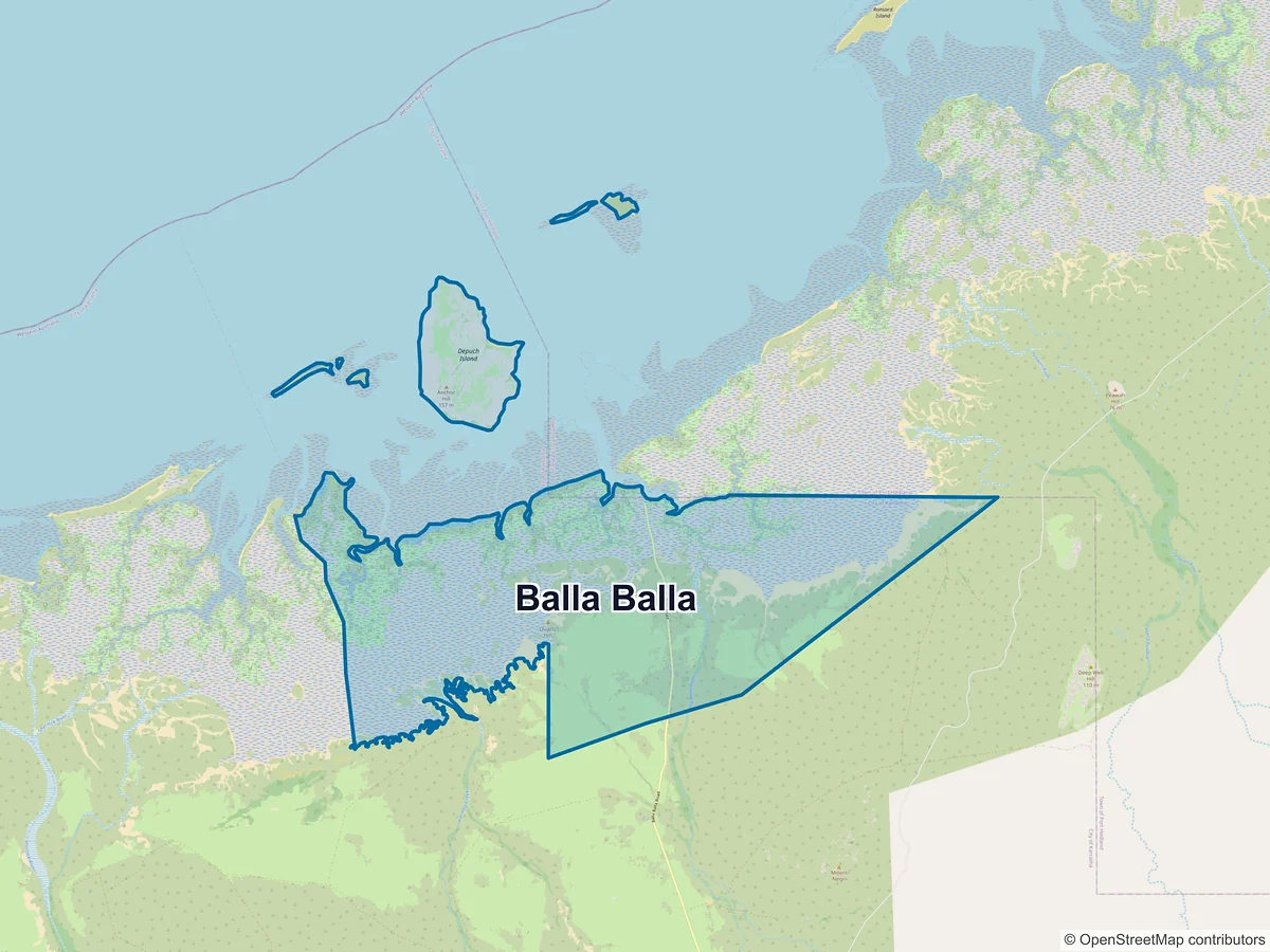 Map of Balla Balla, WA, Australia