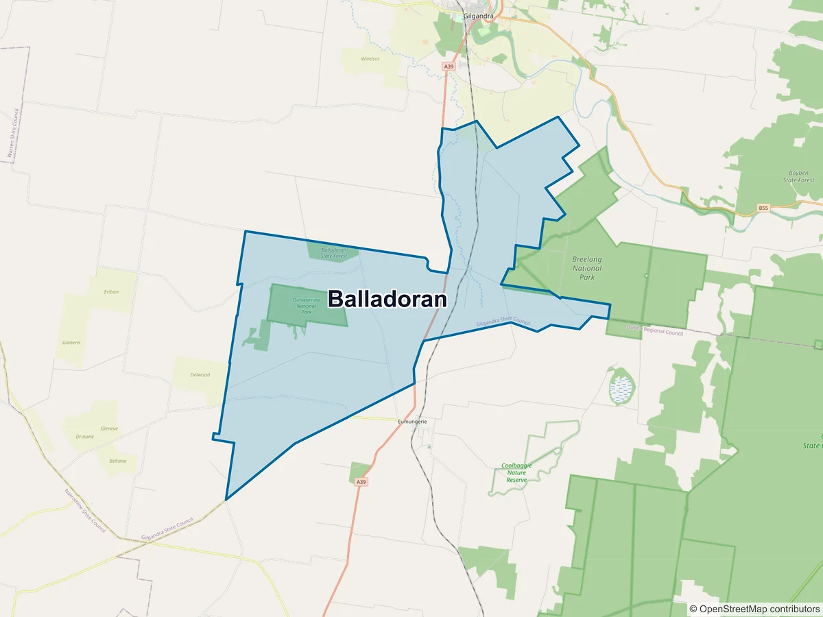 Map of Balladoran, NSW, Australia