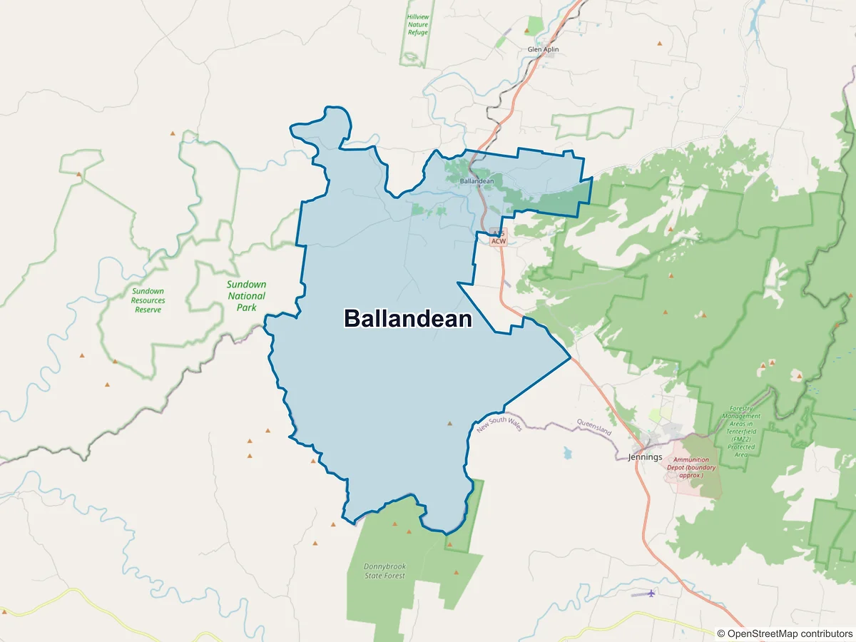 Map of Ballandean, QLD, Australia