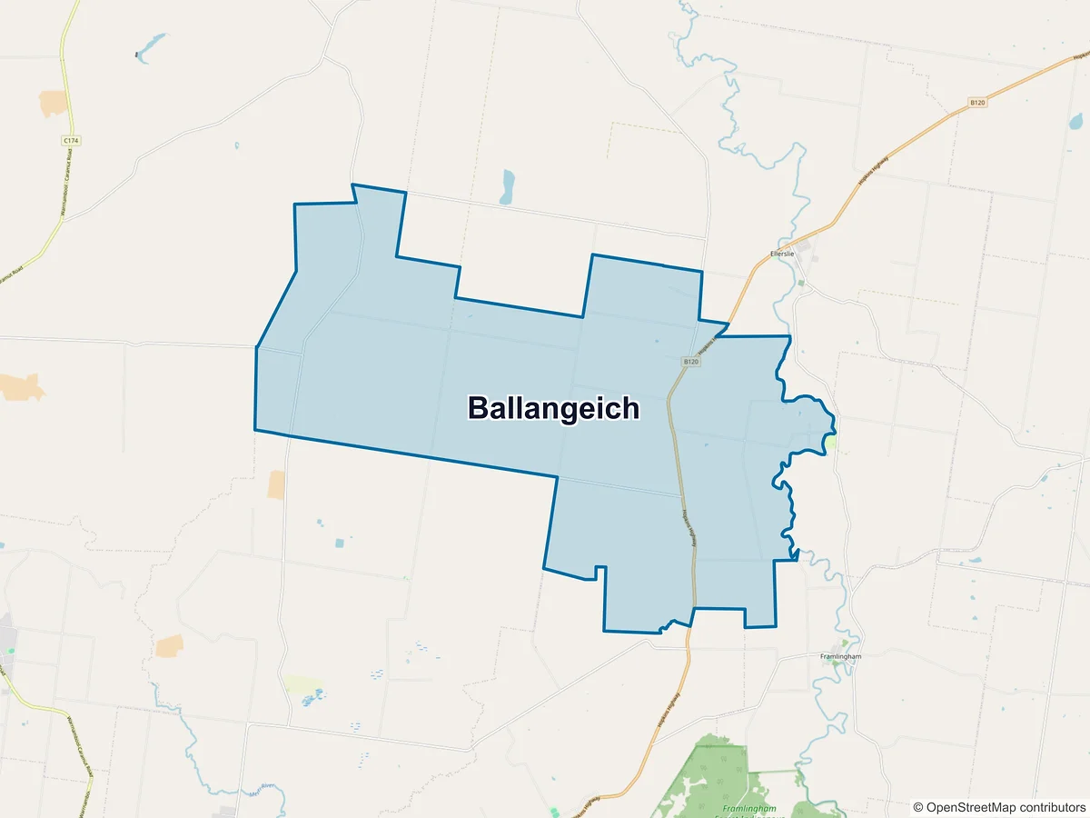 Map of Ballangeich, VIC, Australia