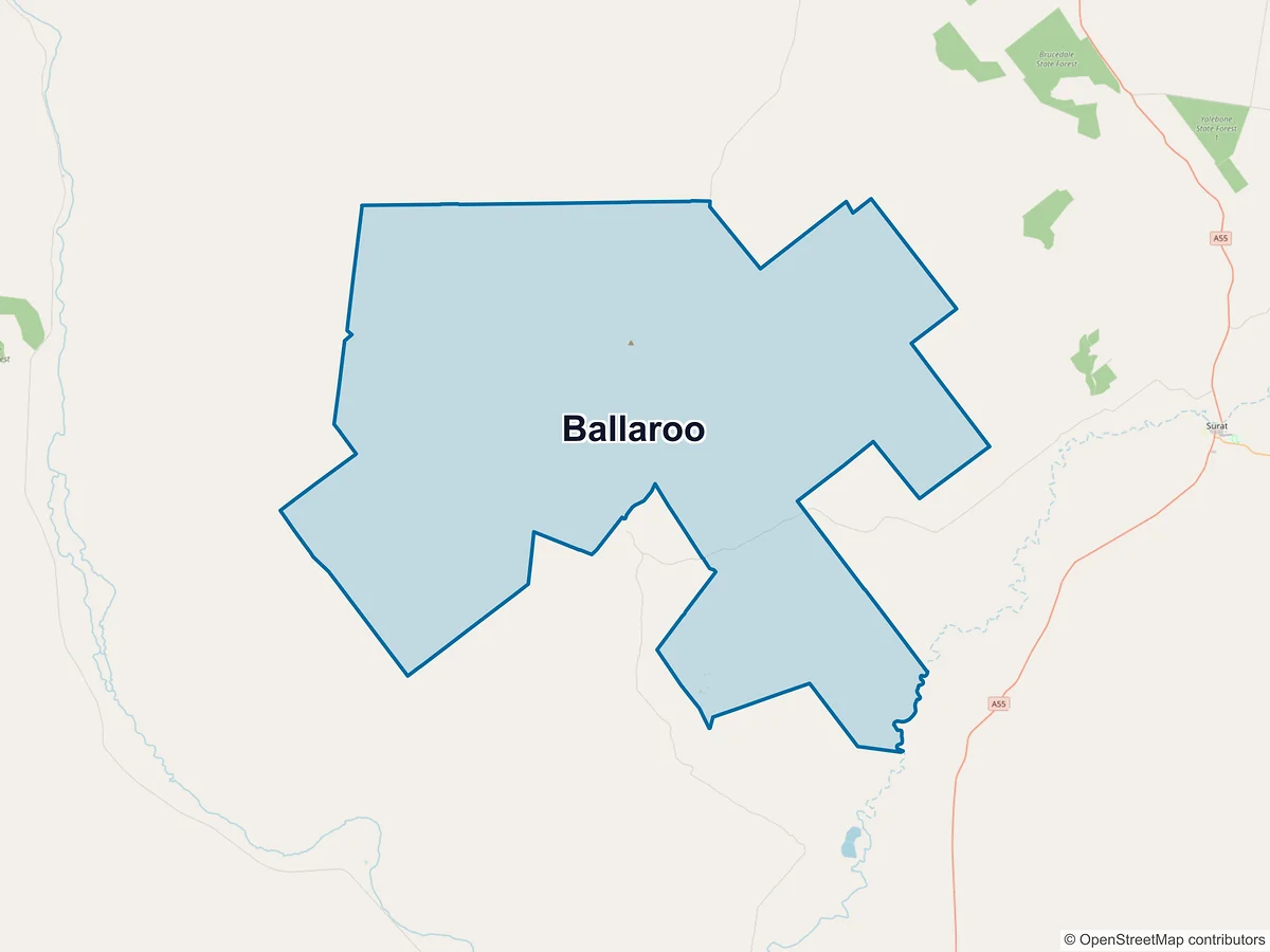 Map of Ballaroo, QLD, Australia