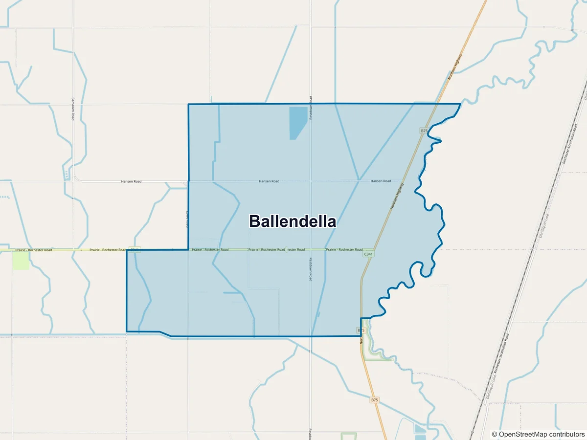 Map of Ballendella, VIC, Australia