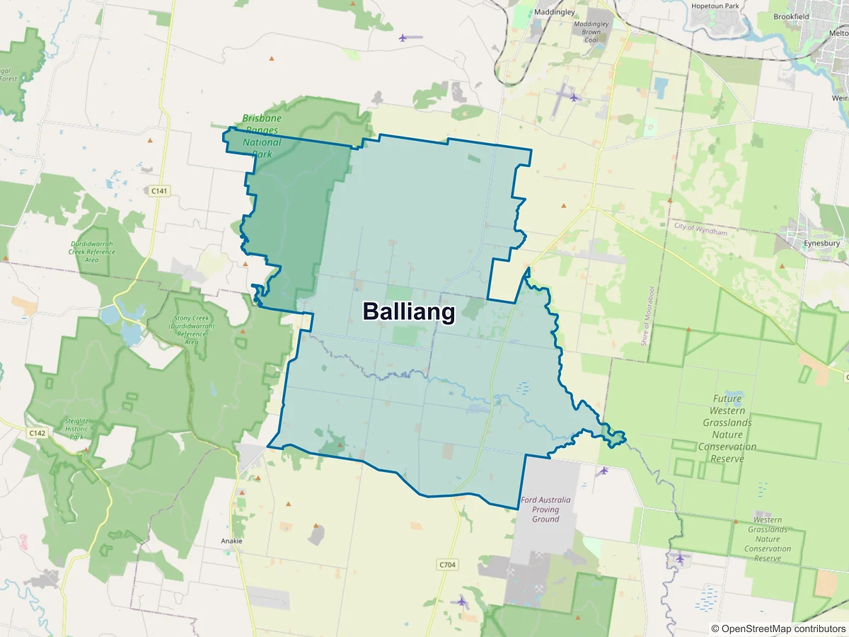 Map of Balliang, VIC, Australia