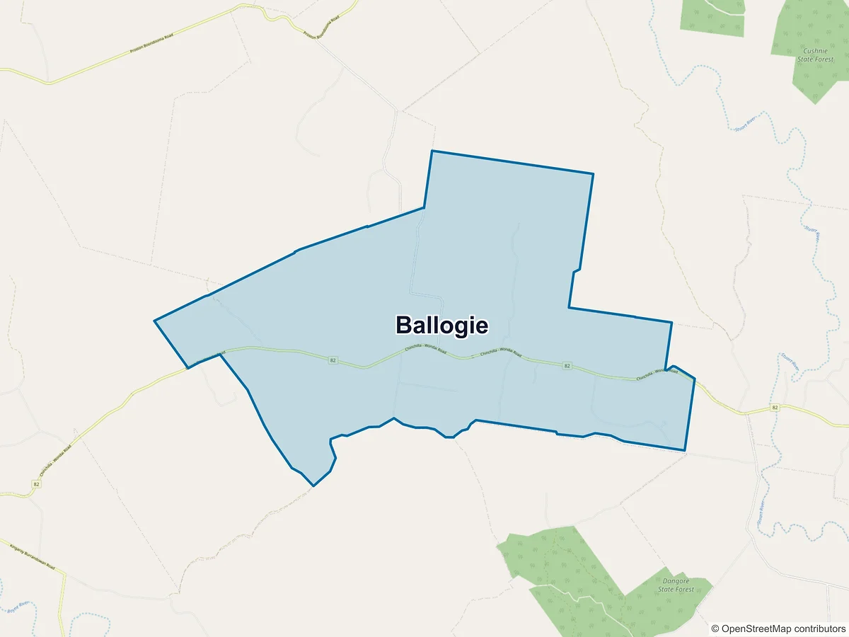 Map of Ballogie, QLD, Australia