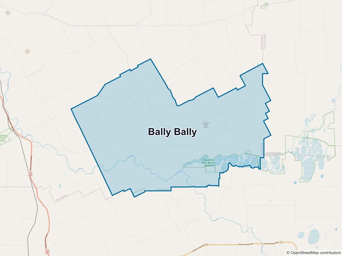 Map of Bally Bally, WA, Australia