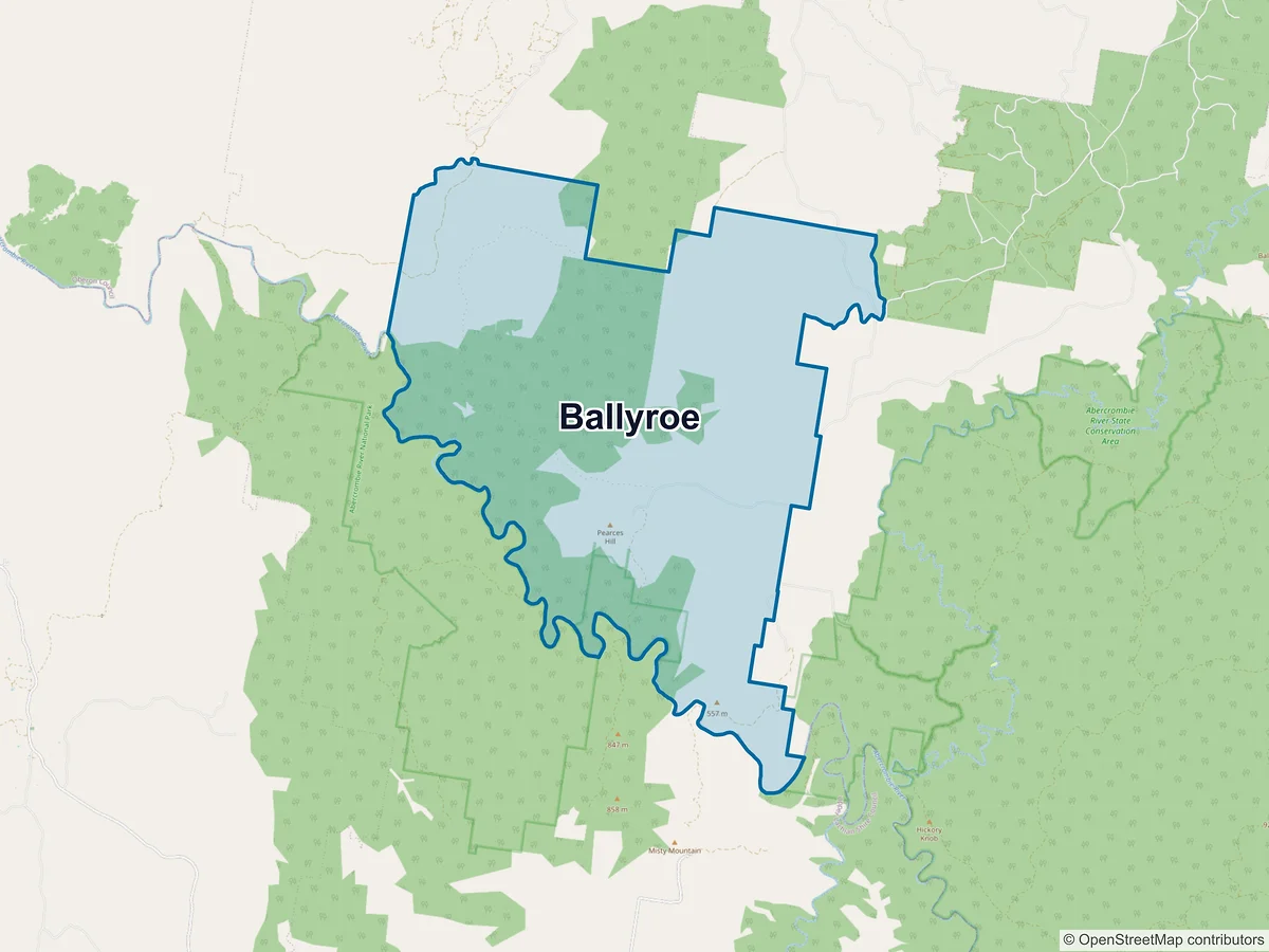 Map of Ballyroe, NSW, Australia
