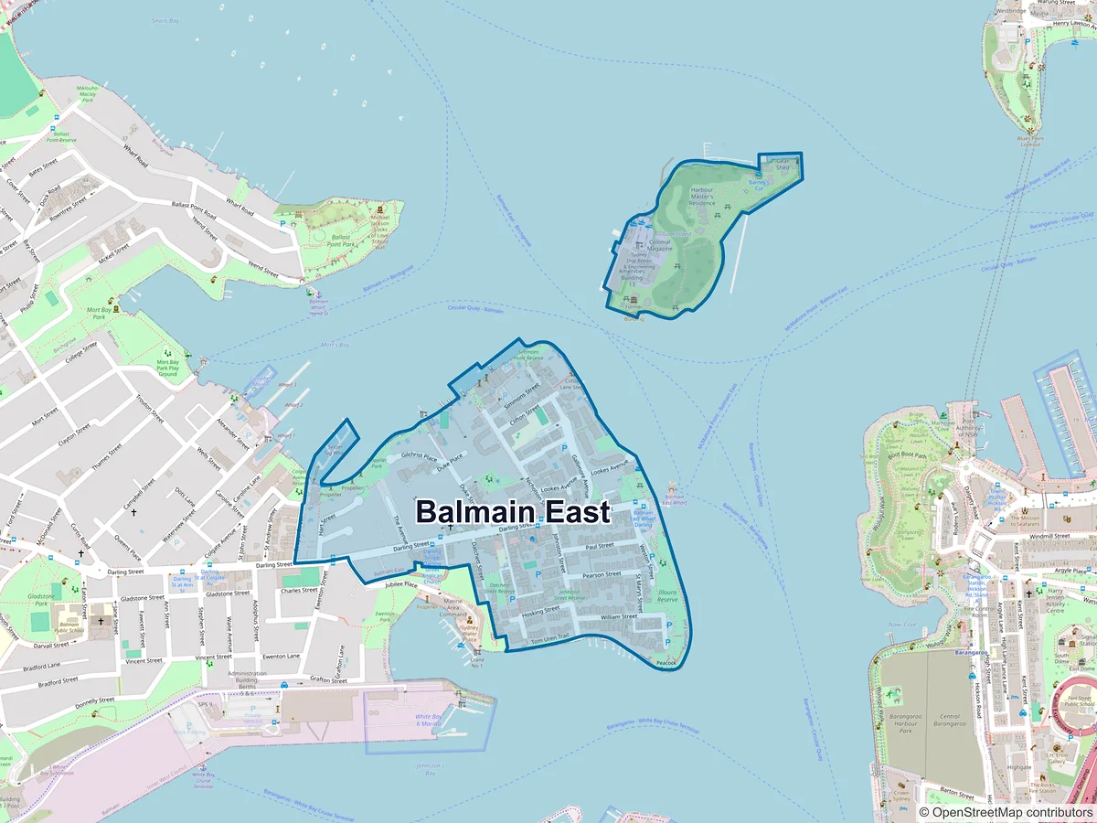 Map of Balmain East, NSW, Australia