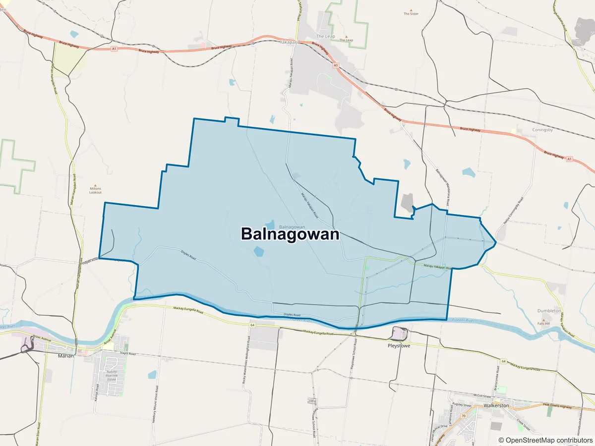 Map of Balnagowan, QLD, Australia