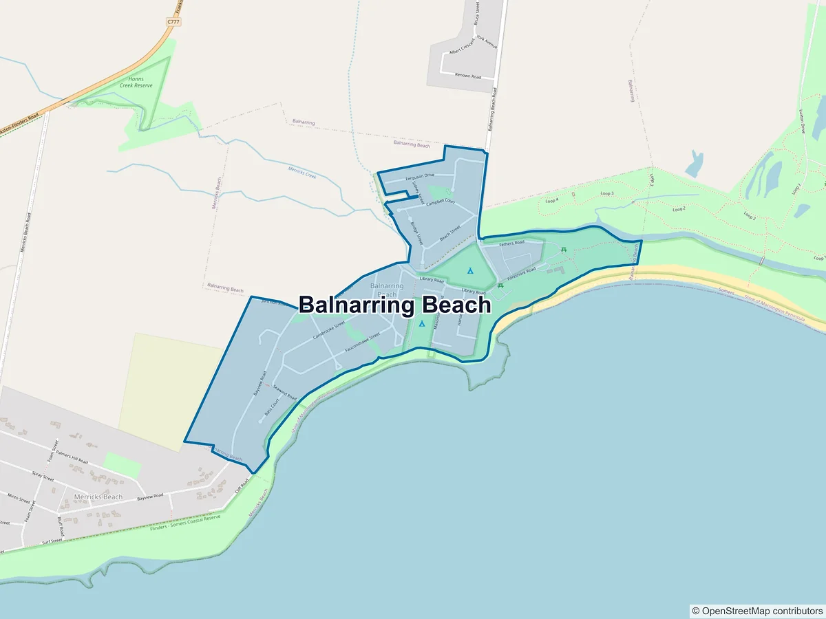 Map of Balnarring Beach, VIC, Australia