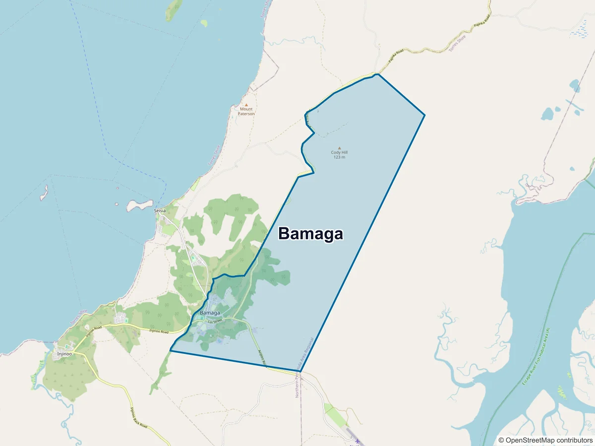 Map of Bamaga, QLD, Australia