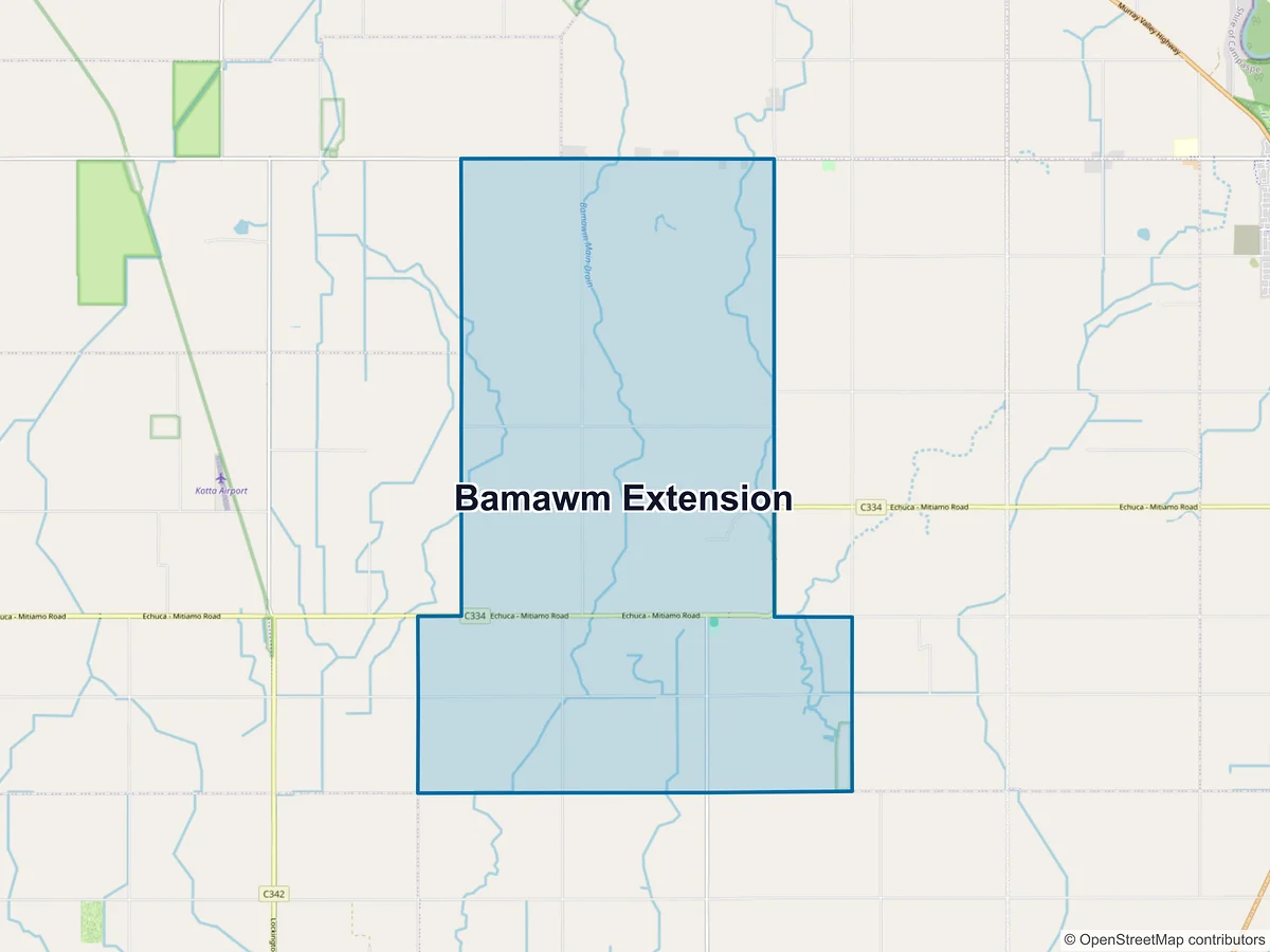 Map of Bamawm Extension, VIC, Australia