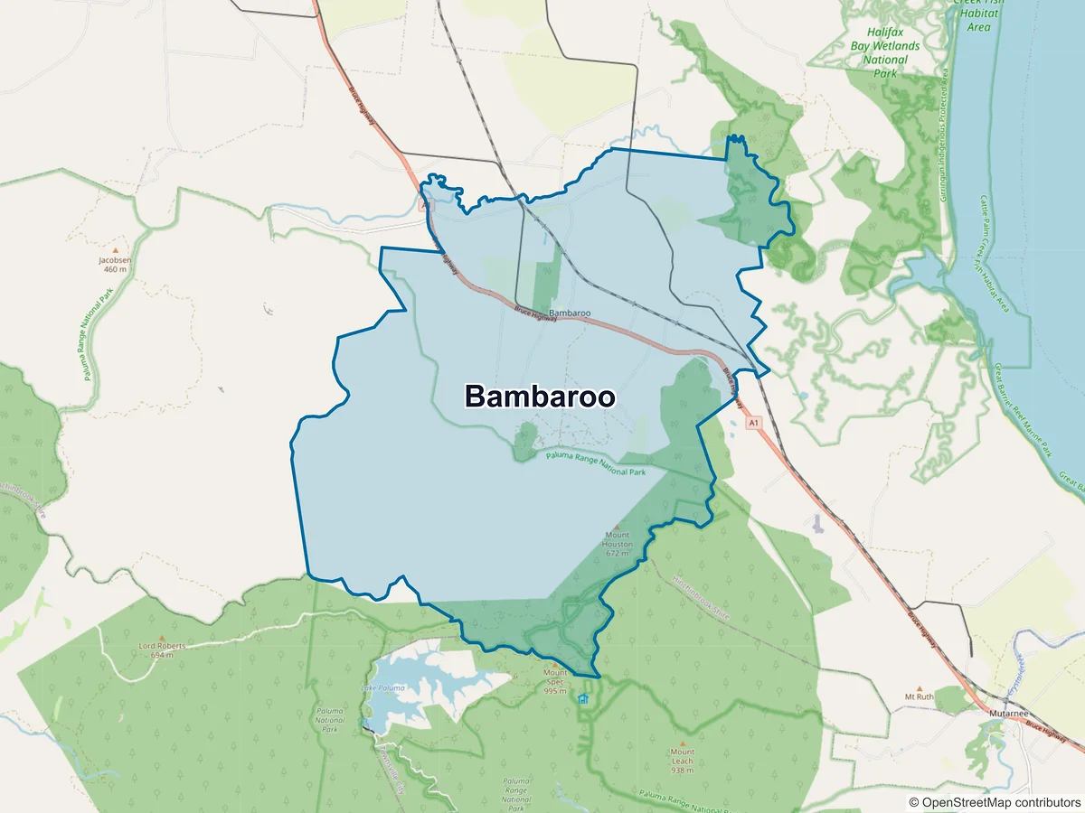 Map of Bambaroo, QLD, Australia