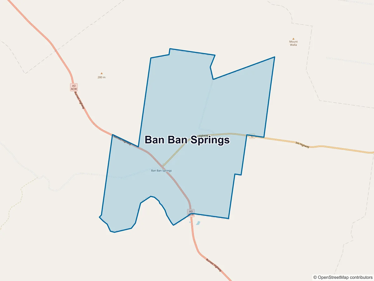 Map of Ban Ban Springs, QLD, Australia