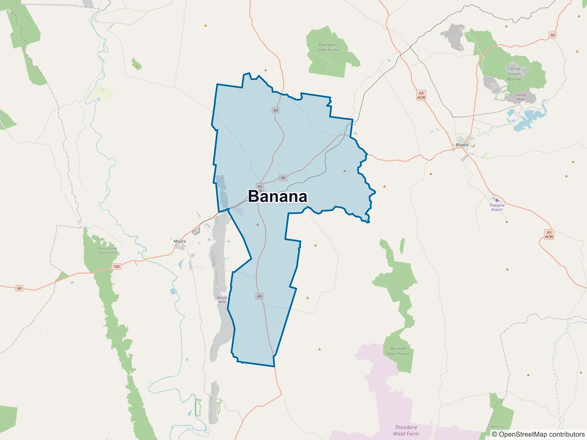 Map of Banana, QLD, Australia