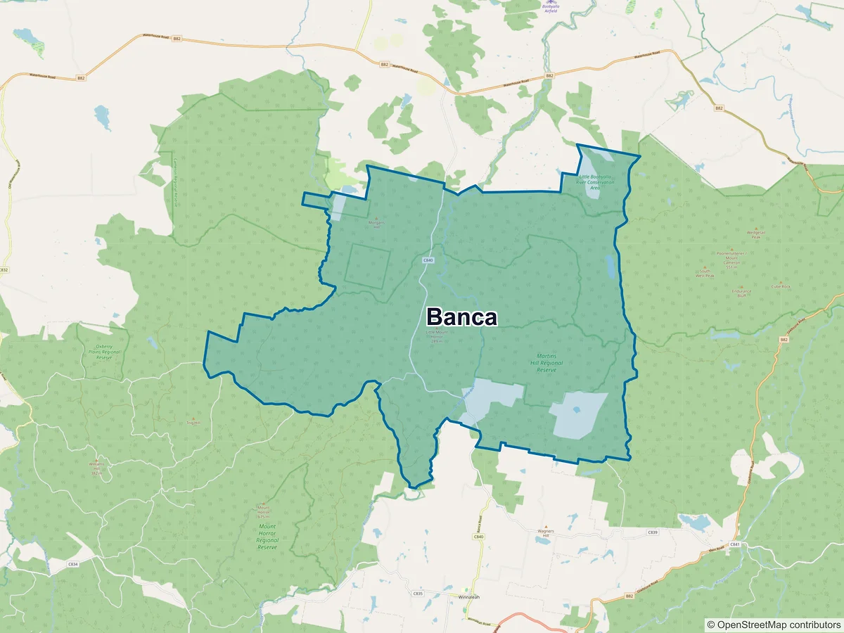Map of Banca, TAS, Australia