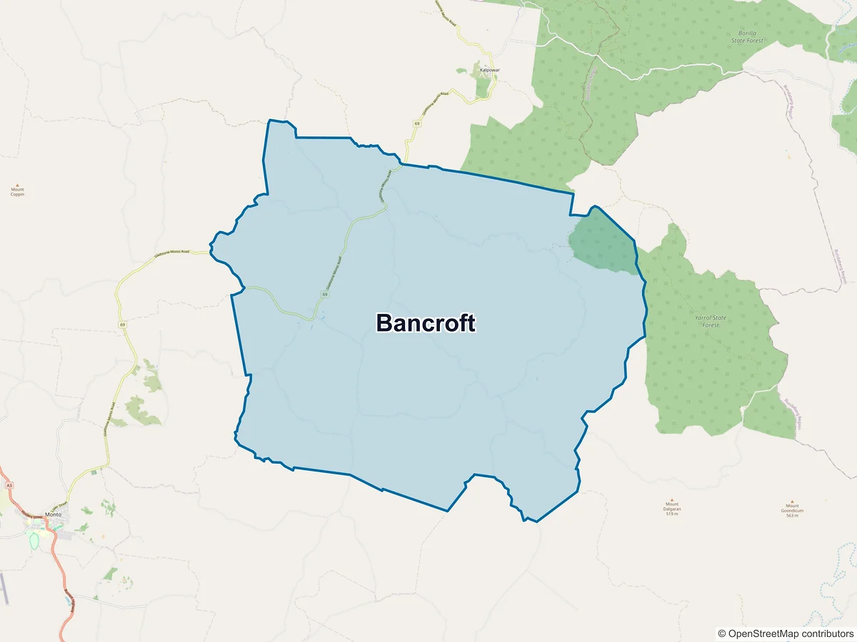 Map of Bancroft, QLD, Australia