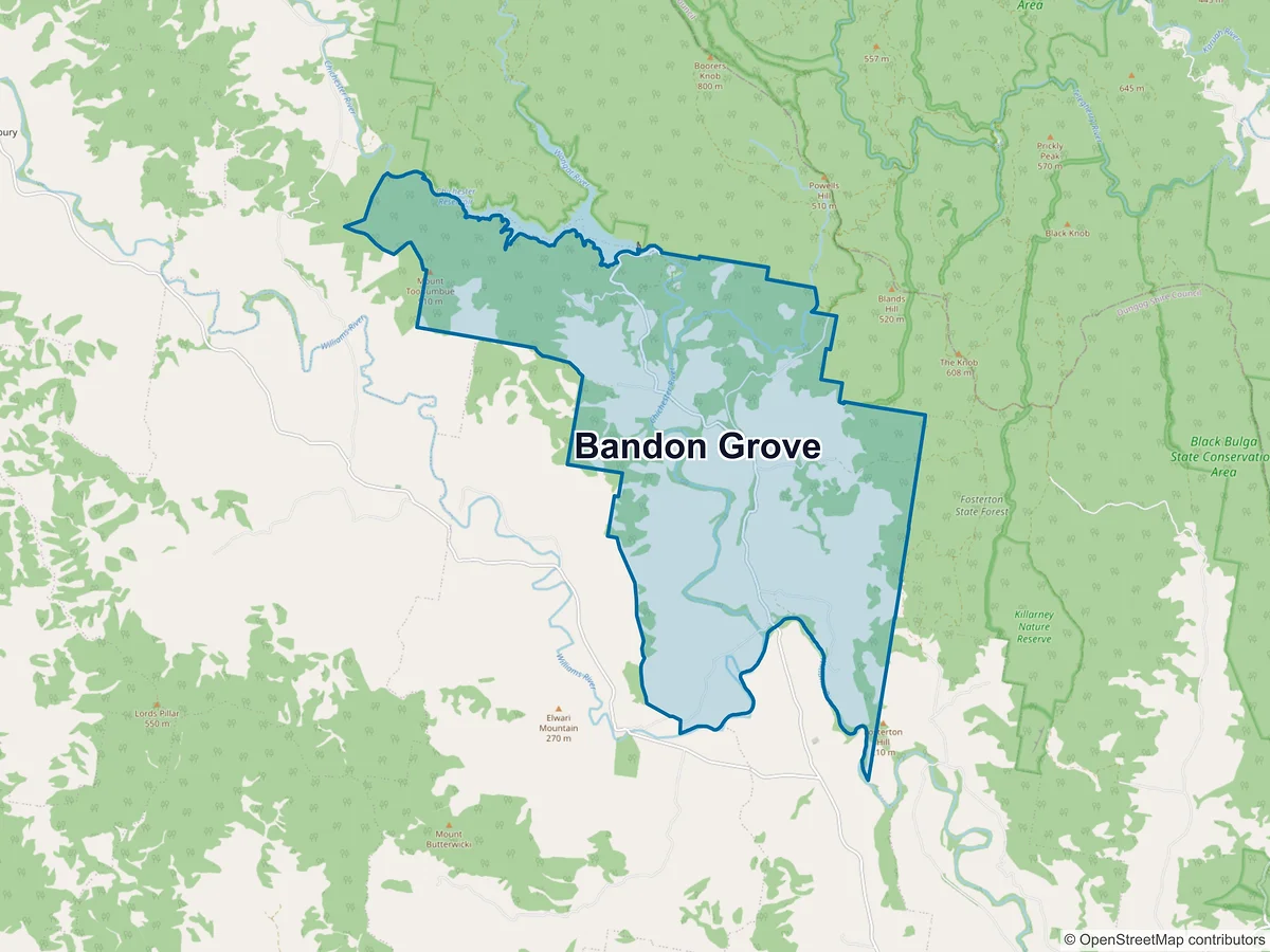 Map of Bandon Grove, NSW, Australia
