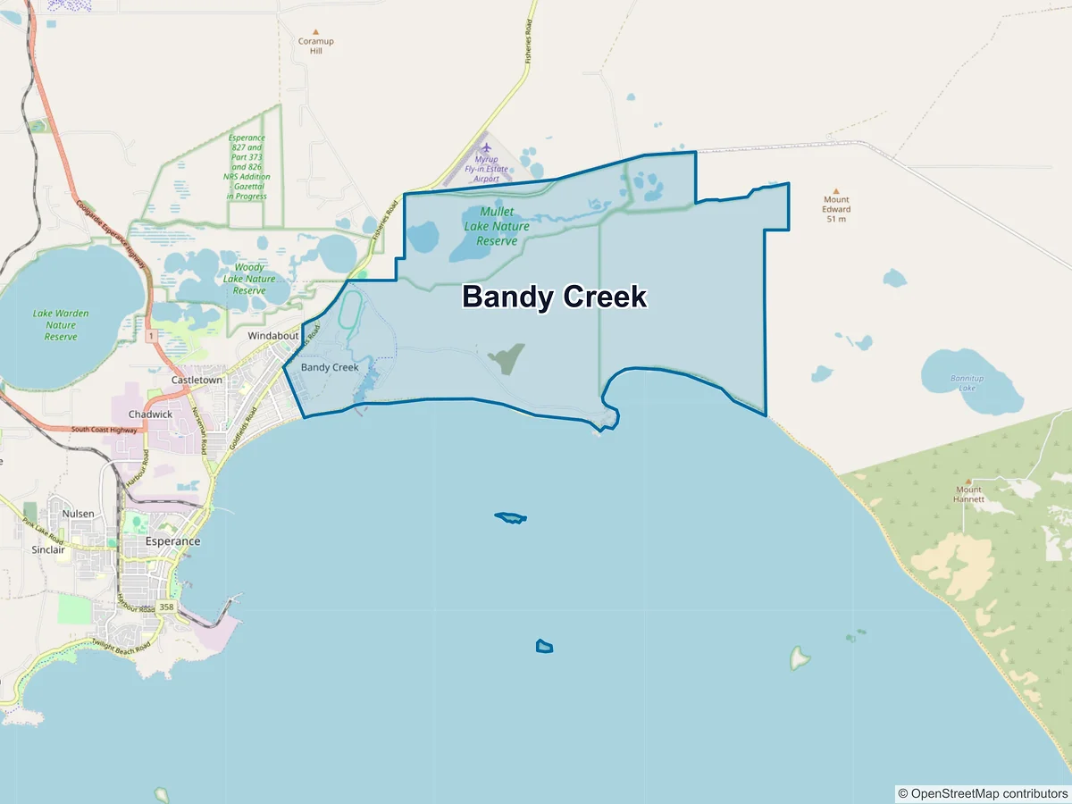 Map of Bandy Creek, WA, Australia
